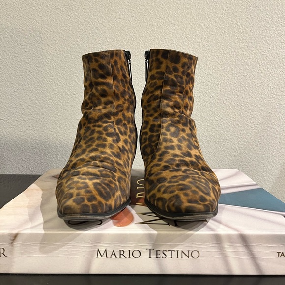 Saint Laurent Vassili Leopard boots size 39.5 - Picture 2 of 11